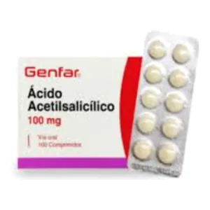 Ácido acetilsalicílico 100 mg comprimidos Genfar - Caja x 100