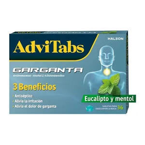 AdviTabs garganta eucalipto y mentol tabletas Haleon - Caja x 36
