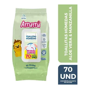 Arrurrú toallitas húmedas aloe vera y manzanilla x70