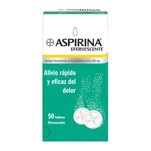 Aspirina efervescente 500 mg tabletas efervescentes Bayer - Caja x 50