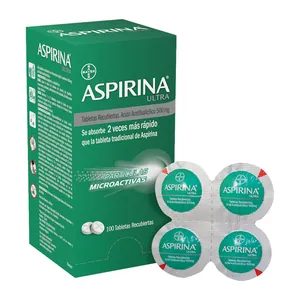 Aspirina Ultra 500 mg tabletas recubiertas Bayer - Caja x 100