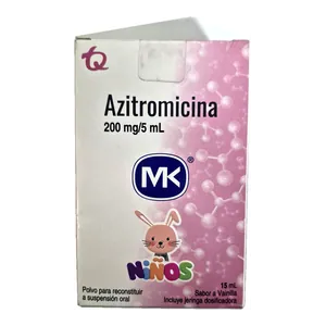 Azitromicina 200 mg/5 mL polvo para suspensión oral niños 15 mL MK