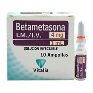 Betametasona 4 mg/1 mL solución inyectable Vitalis - Caja x 10