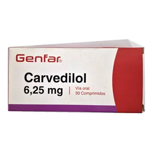 Carvedilol 6,25 mg comprimidos Genfar