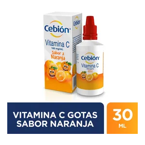 Cebión vitamina C 100 mg/mL gotas sabor naranja 30 mL Merck