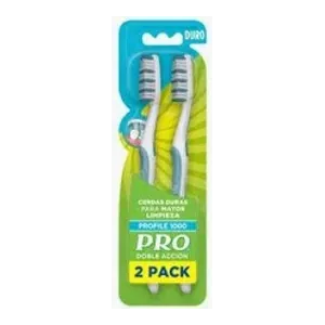 Cepillo dental Pro doble acción duro x2