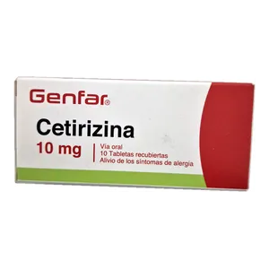 Cetirizina 10 mg tabletas recubiertas Genfar