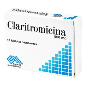 Claritromicina 500 mg tabletas recubiertas Colmed - Caja x 10