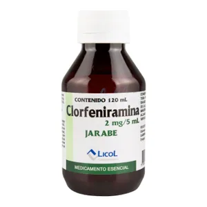 Clorfeniramina 2 mg/5 mL jarabe 120 mL Licol