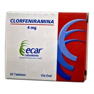 Clorfeniramina 4 mg tabletas Ecar
