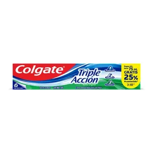 Colgate Triple Acción crema dental 75 mL + 25% gratis