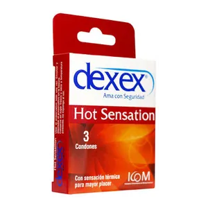 Condones Dexex Hot Sensation x3
