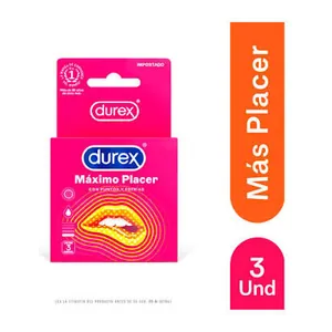 Condones Durex Máximo Placer x3