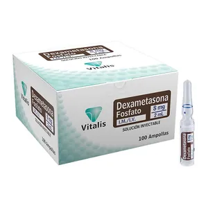 Dexametasona fosfato 8 mg/2 mL solución inyectable Vitalis - Caja x 100