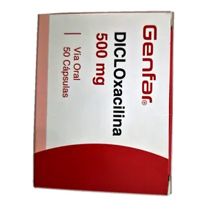 Dicloxacilina 500 mg cápsulas Genfar - Caja x 50