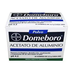 Domeboro polvo acetato de aluminio sobres Bayer - Caja x 25