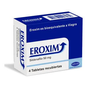 Eroxim sildenafilo 50 mg tabletas recubiertas x4 Lafrancol - Caja x 4