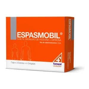 Espasmobil hioscina + dipirona grageas Farmacol