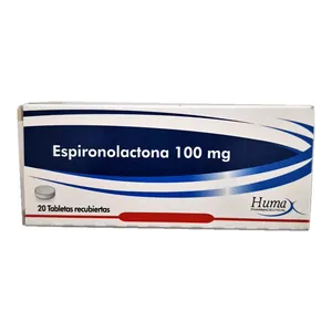 Espironolactona 100 mg tabletas recubiertas Humax - Caja x 20