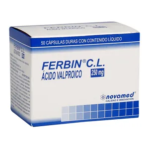 Ferbin C.L. ácido valproico 250 mg cápsulas Novamed - Caja x 50