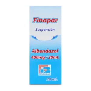 Finapar albendazol 400 mg/20 mL suspensión Bioquifar