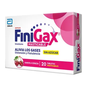 Finigax simeticona tabletas masticables Abbott - Sobre x 10
