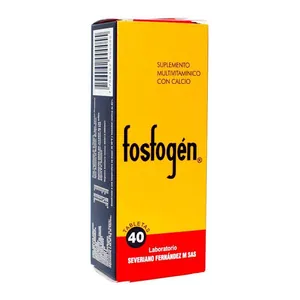 Fosfogén suplemento multivitamínico con calcio tabletas x40
