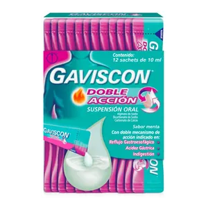 Gaviscon Doble Acción suspensión oral sachets 10 mL Reckitt - Caja x 12