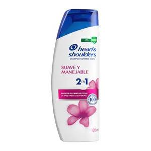 Head & Shoulders shampoo 2 en 1 suave y manejable 180 mL