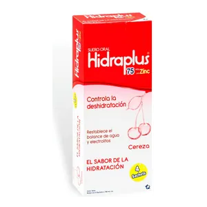Hidraplus 75 con zinc cereza sachets x4 Tecnoquímicas - Caja x 4