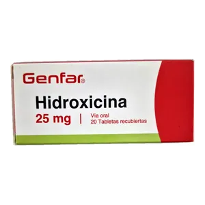 Hidroxicina 25 mg tabletas recubiertas Genfar - Sobre x 10