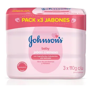 Johnson's Baby jabón cremoso pack x3 110 g - Caja x 3