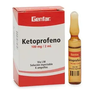 Ketoprofeno 100 mg/2 mL solución inyectable Genfar - Caja x 6