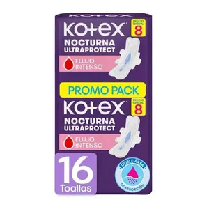 Kotex Nocturna Ultraprotect toallas promo pack x16