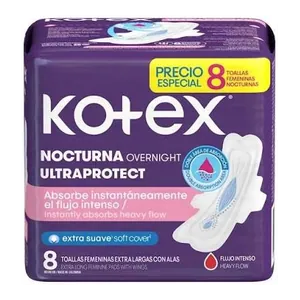 Kotex Nocturna Ultraprotect toallas x8