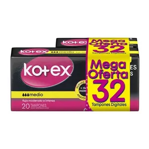 Kotex tampones digitales medio mega oferta x32
