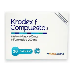 Krodex F Compuesto metronidazol + nifuroxazida cápsulas MedicBrand - Caja x 20