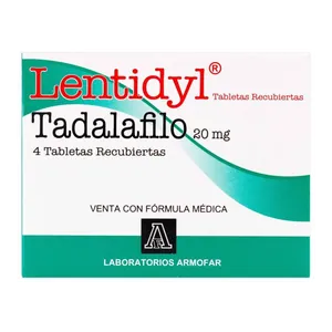Lentidyl tadalafilo 20 mg tabletas recubiertas x4 Armofar - Caja x 4