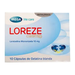 Loreze loratadina 10 mg cápsulas blandas Mega We Care