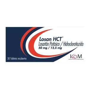 Losan HCT losartán + hidroclorotiazida 50/12,5 mg tabletas recubiertas