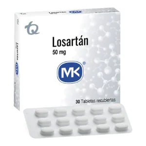 Losartán 50 mg tabletas recubiertas MK - Sobre x 15