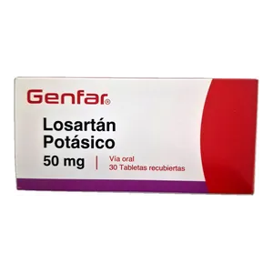 Losartán potásico 50 mg tabletas recubiertas Genfar