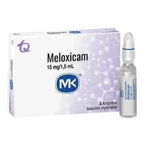 Meloxicam 15 mg/1,5 mL solución inyectable MK - Caja x 3