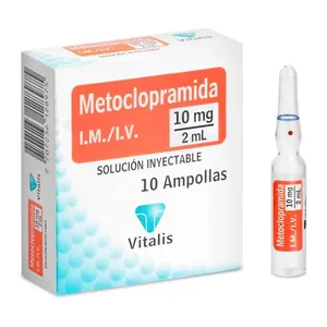 Metoclopramida 10 mg/2 mL solución inyectable Vitalis - Caja x 10