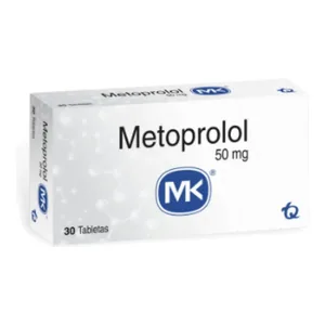 Metoprolol 50 mg tabletas MK - Caja x 30