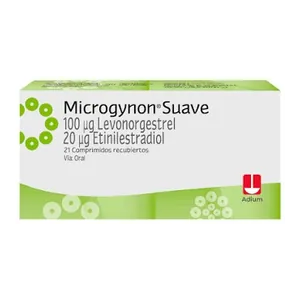 Microgynon Suave levonorgestrel 100 mcg + etinilestradiol 20 mcg comprimidos x21 Adium