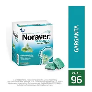 Noraver-P Garganta menta forte tabletas Tecnoquímicas - Caja x 96