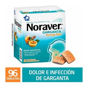 Noraver-P Garganta naranja miel tabletas Tecnoquímicas - Caja x 96