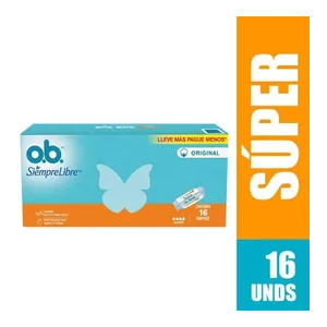 o.b. SiempreLibre tampones original súper x16