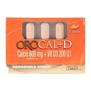 Orocal + D calcio 600 mg + vitamina D3 tabletas Lebriut